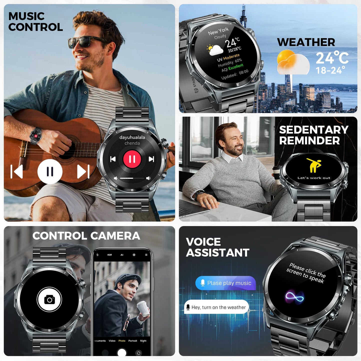 EIGIIS New Smart Watch KE6 1.43 AMOLED Display Men Black Sports