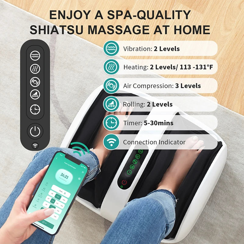 Nekteck Electric Foot Massager Shiatsu Kneading Deep Tissue Relax Roller Calf Pain Relief Fatigue Muscles Smart Foot Spa Machine