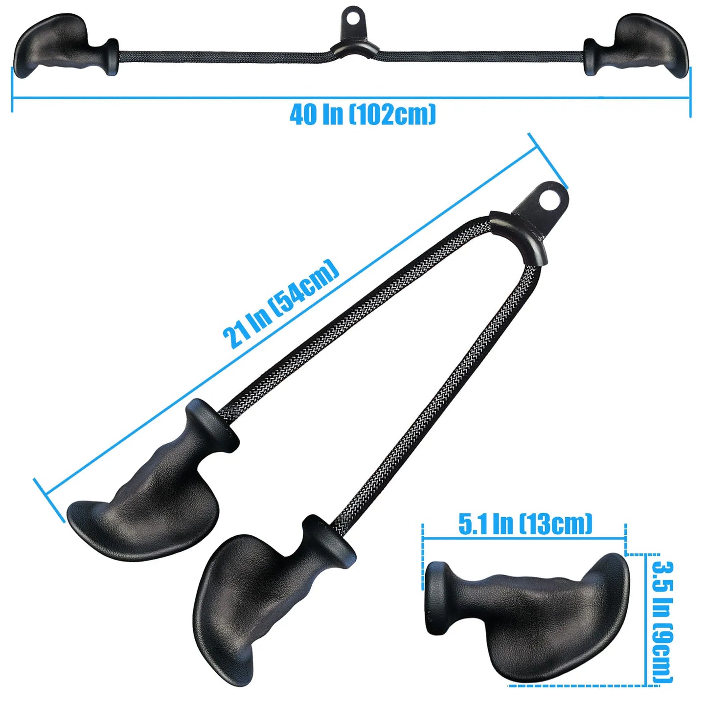 Ergonomic Tricep Rope Pulldown Attachments for Gym