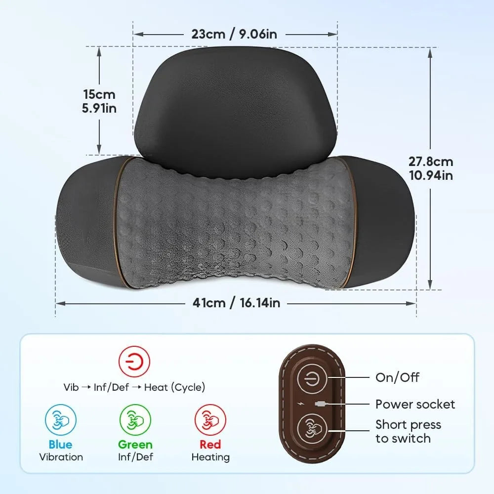 Okayso 3-in-1 Neck Massage Pillow with Heat and Memory Foam