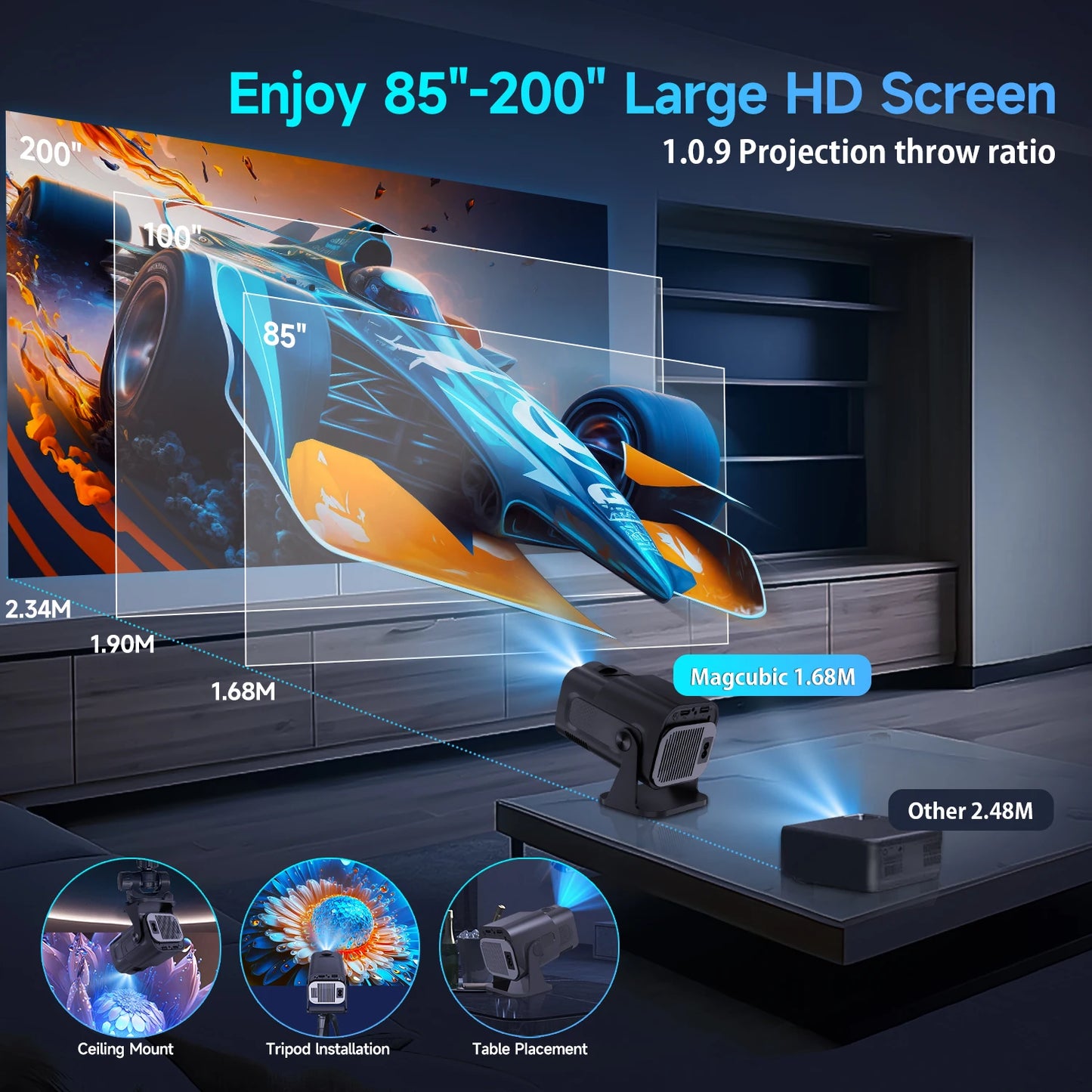 Magcubic HY320 Mini Native 720P Android 11 4K Projector