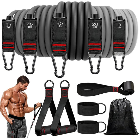 Resistance Bands with Handles and Door Anchor Set