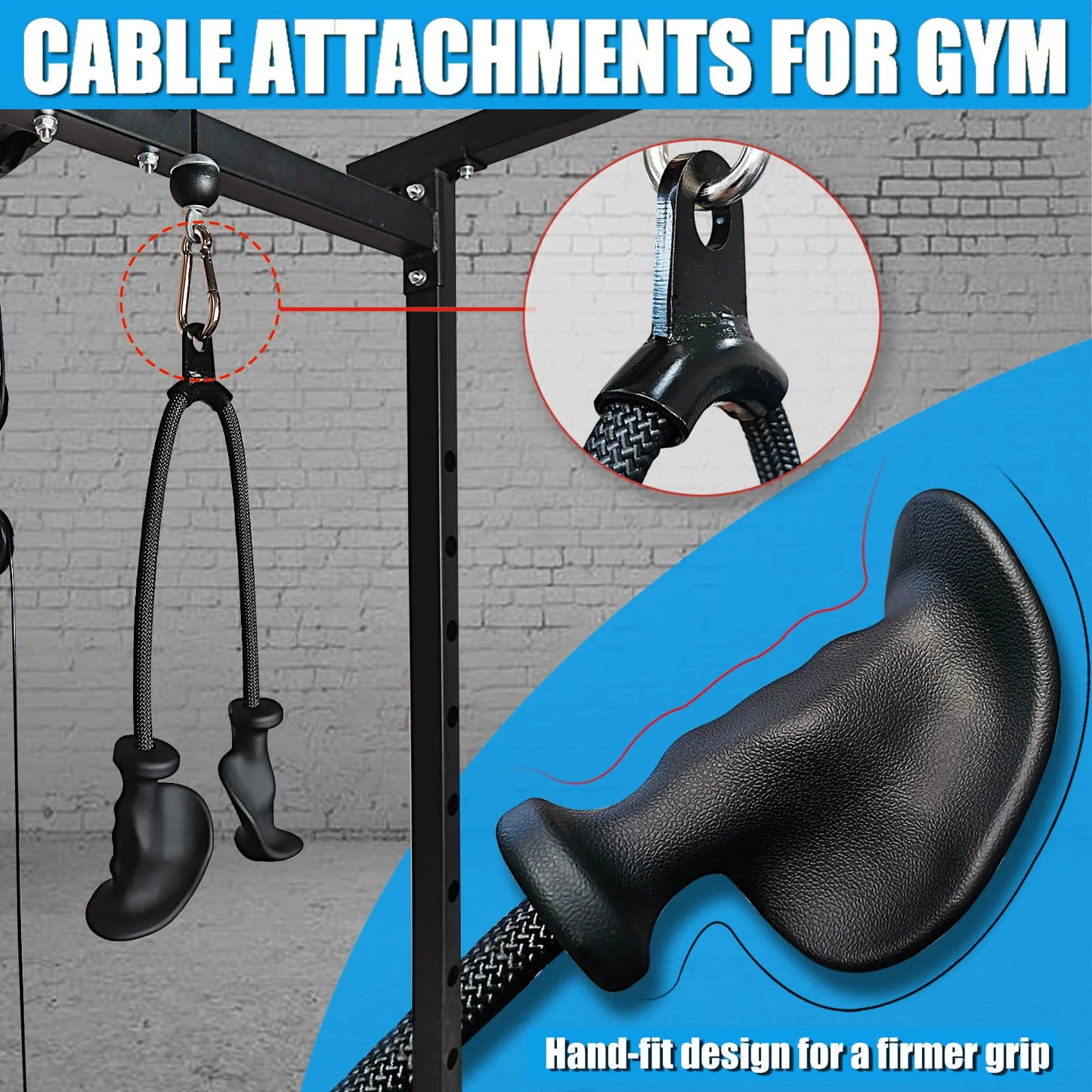 Ergonomic Tricep Rope Pulldown Attachments for Gym