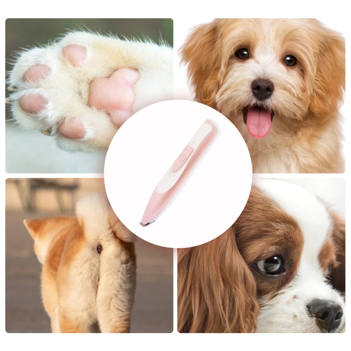 Pet Dog Groomer Trimmer with LED Grooming Lamp USB Charging