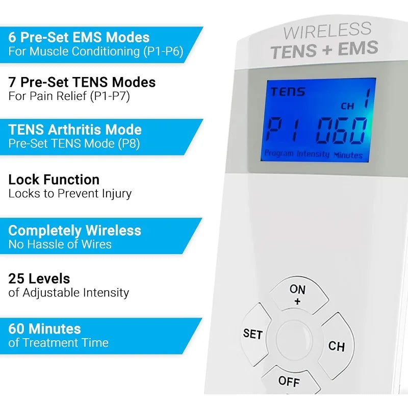 iReliev Wireless TENS + EMS Therapeutic Wearable System