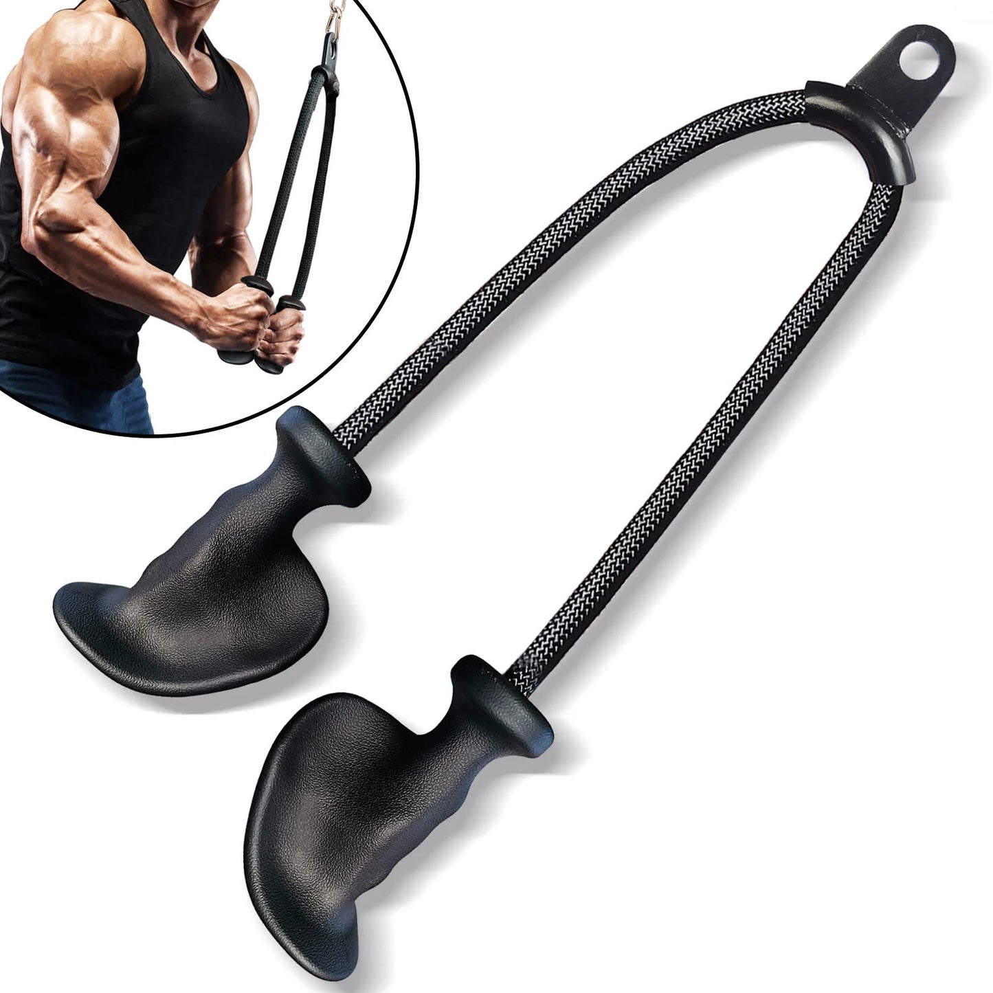 Ergonomic Tricep Rope Pulldown Attachments for Gym