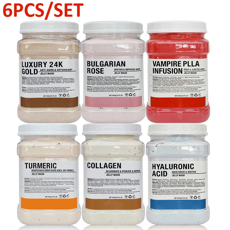 6PCS Jelly Mask Powder Wholesale 650G Professional Masks Beauty Salon Use