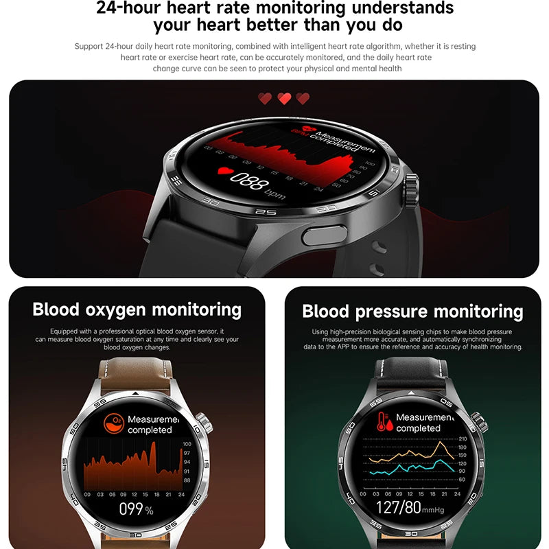 GEJIAN New Men's Smart 5.0 Bluetooth GPS NFC Watch 1.53-inch