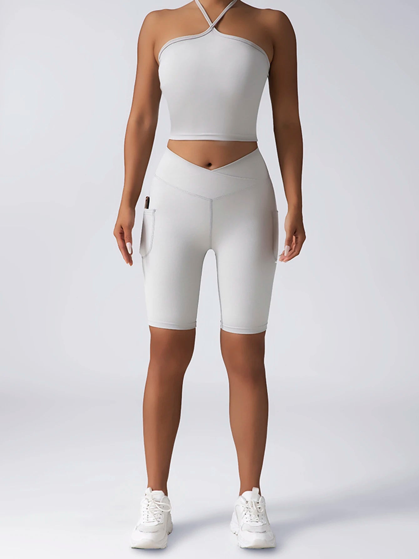 US Local Women's Seamless Solid Color Yoga Set 2 Piece Workout Sports Bra High Waist Shorts Leggings Active Wear